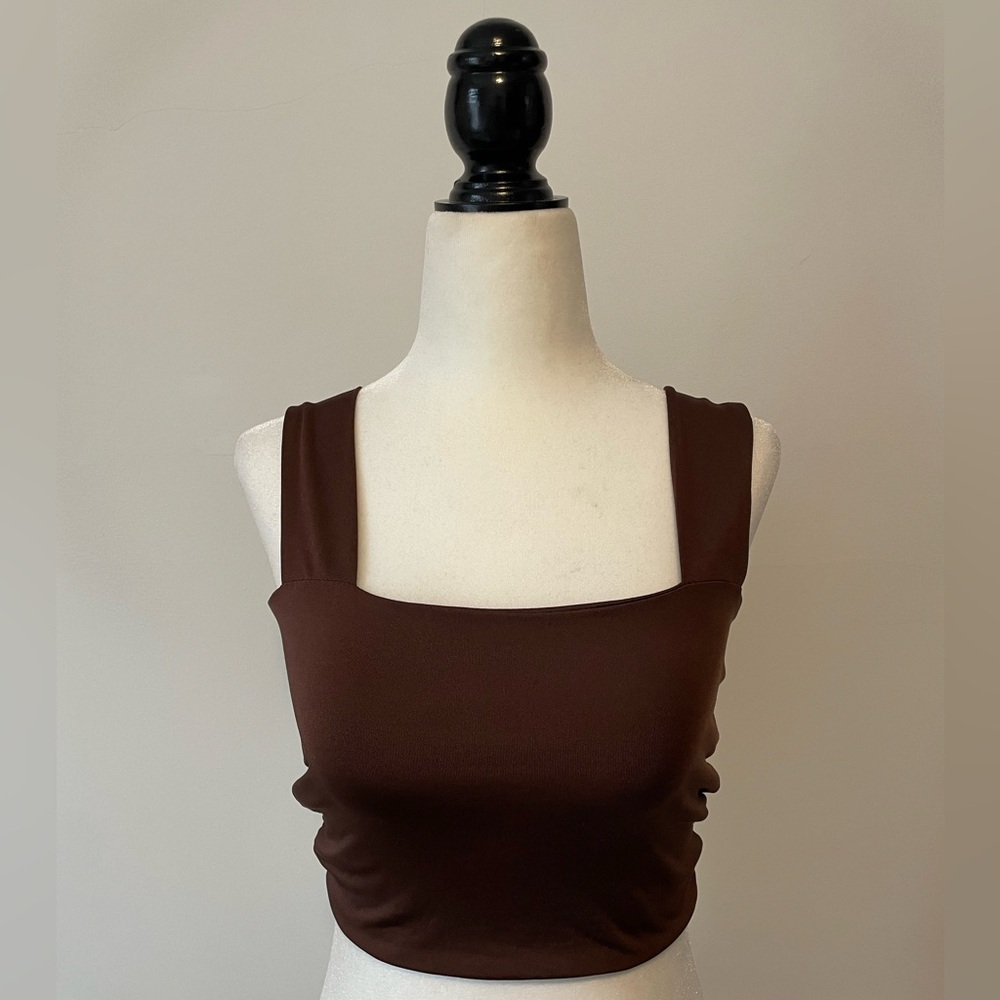 Brown Crop Tank Top
